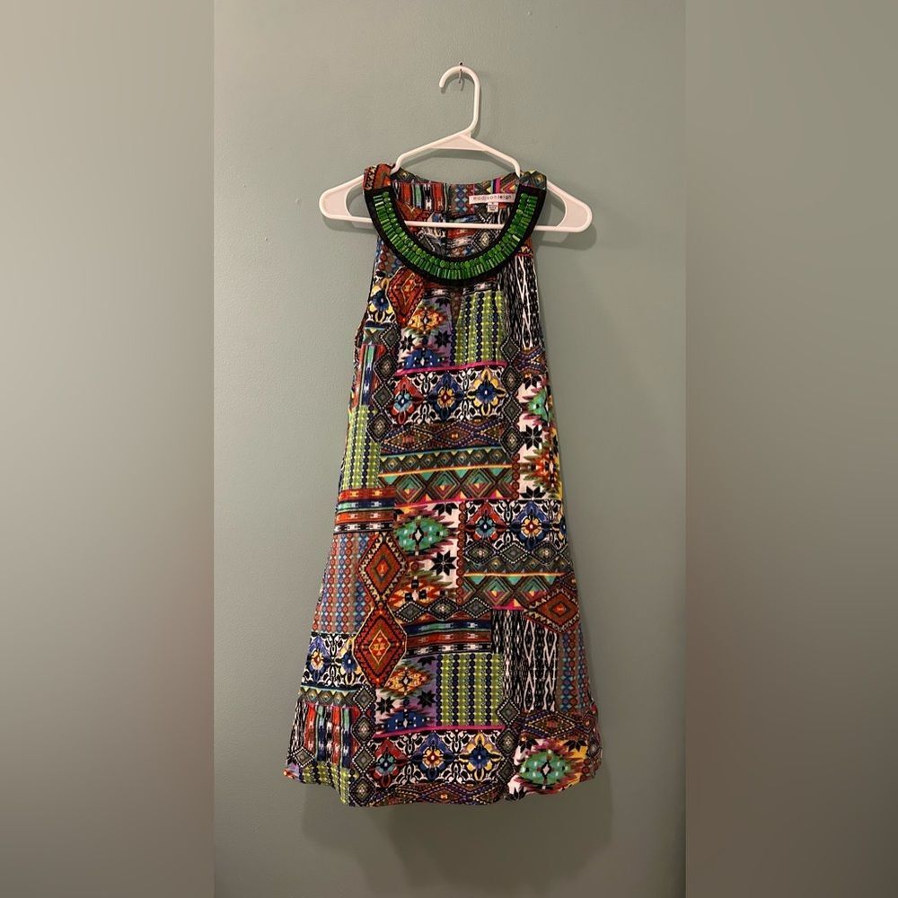 PREOWNED … MADISON LEIGH “Size: 10” Multicolor Geometric Dress
